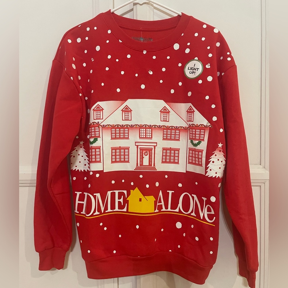NWT!🎄Home Alone Light Up Christmas Holiday Pullover Sweatshirt Size Small